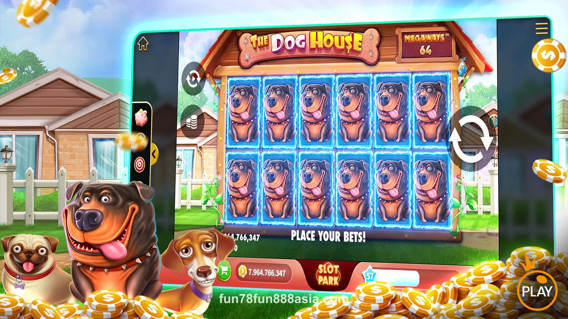 Màn hình trò chơi Slots chuyên nghiệp